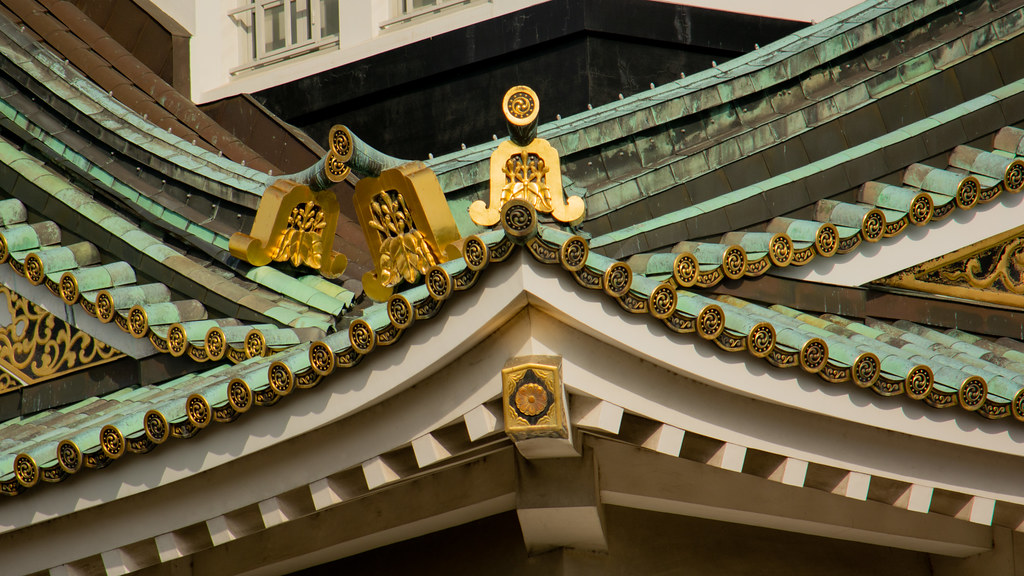 Closeup Of The Roof At Osaka Castle