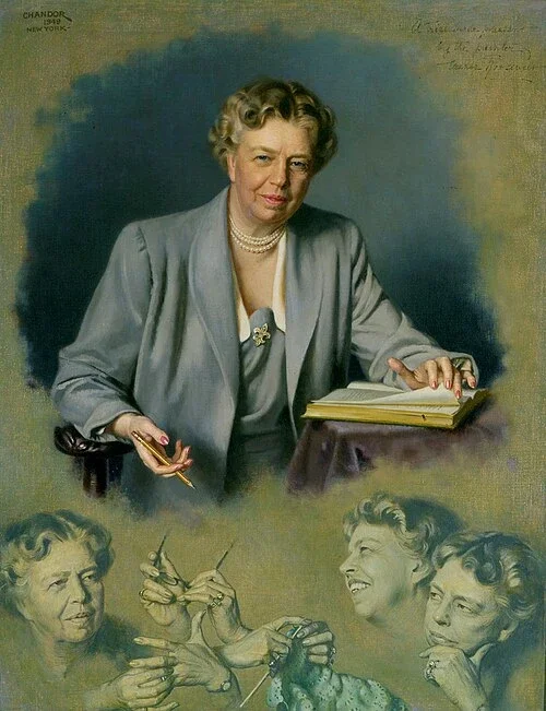 Painted portrait of Eleanor Roosevelt, Douglas Chandor, 1949. White House / Wikimedia Commons. Public domain.
