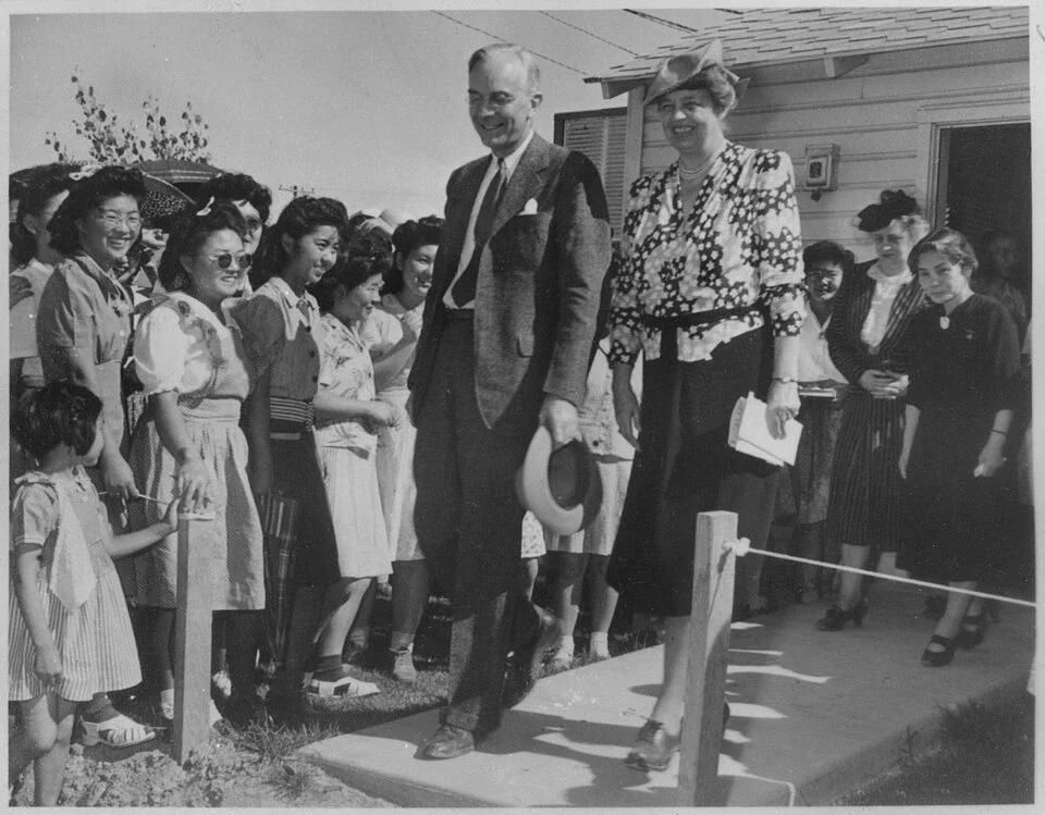 Eleanor Roosevelt, Gila River, April 23, 1943. U.S. National Archives