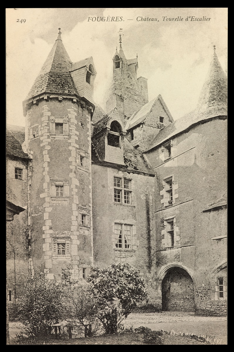 Fougeres Sur Bievre Castle Old Photograph Of The Corner Tower 1920 By Cadet Patrick