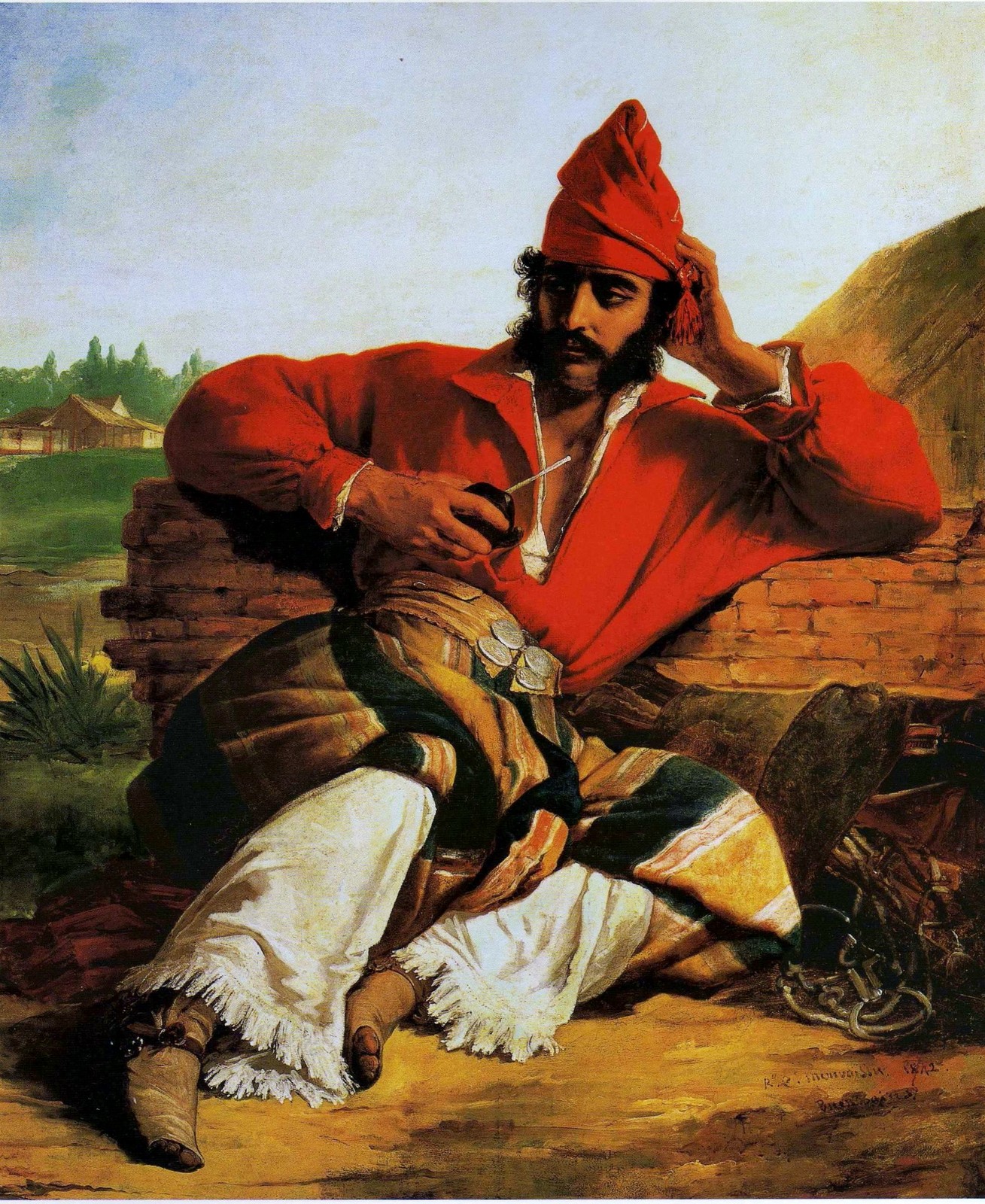 Soldado de la guardia de Rosas, by Raymond Monvoisin, 1842. Public-domain painting; it is not a photograph.