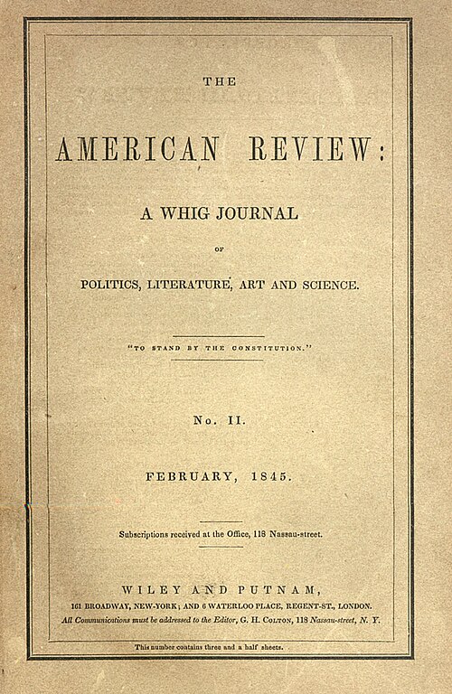 American Review封面,1845年2月。