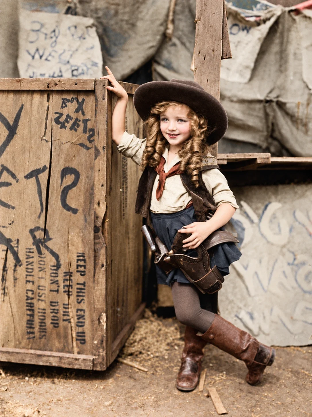 『Alice’s Wild West Show』の撮影中のヴァージニア・デイヴィス、1924年。Walt Disney Co./AP