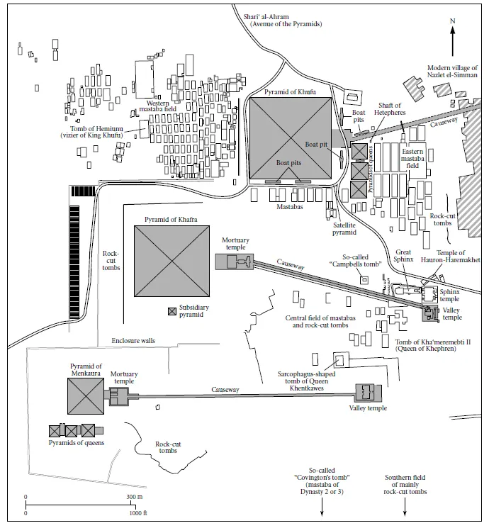 Plan Of The Giza Complex From Cultural Atlas Of Ancient Egypt
