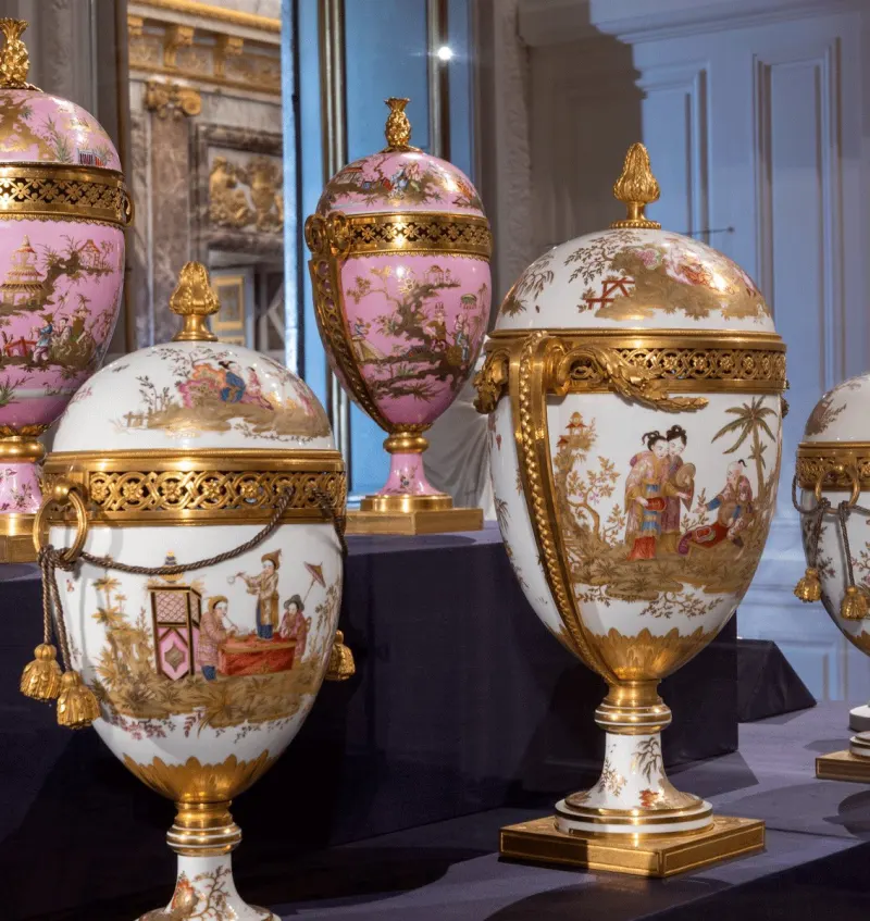 Egg Shaped Chinese Porcelain Vases Kept At The Palace Of Versailles