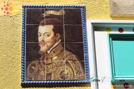 Azulejos con retrato de Felipe II en San Lorenzo de El Escorial