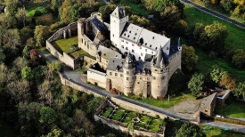 Castle Burresheim Mayen Germany aerial view