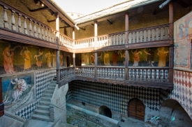 Fenis Castle courtyard