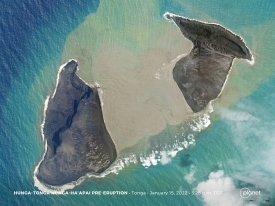 Hunga Ha apai volcano on Friday January  