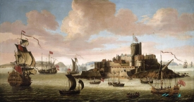 Jacob Knyff An English Ship and other Shipping off Castle Cornet Guernsey