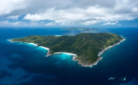 La Digue Seychelles aerial view of island