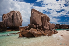 La Digue Seychelles stone beach