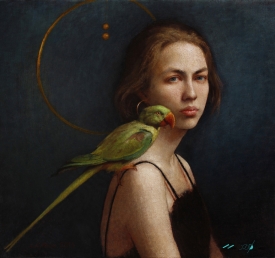 Louise Camille Fenne Girl and her parrot