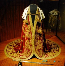 Royal coronation robes on display at the Imperial Treasury Vienna