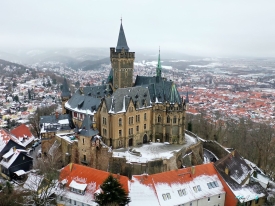 Schloss Wernigerode with snow