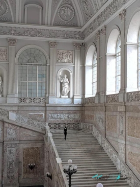The grand staircase of The Royal Palace of Naples