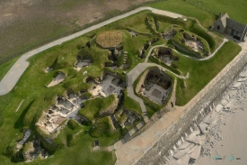 aerial view of Skara Brae