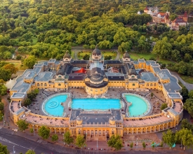 aerial view of Szechenyi Thermal Bath Budapest