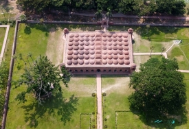 aerial view of the Sixty Dome Mosque