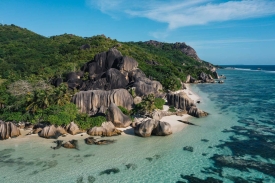 beach in La Digue Seychelles